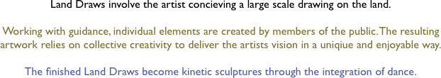 Land Draws involve the artist
